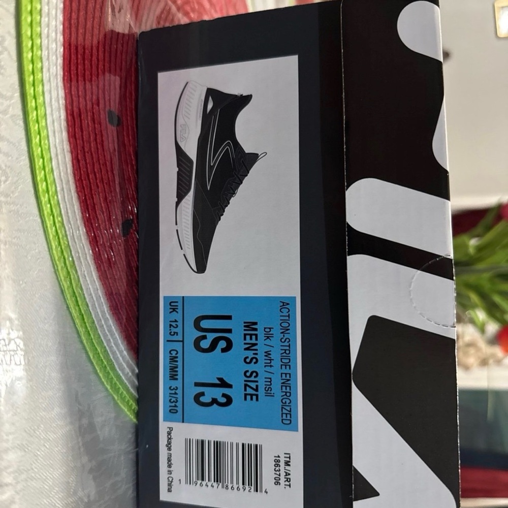 Fila Men's Black and White Athletic Shoes